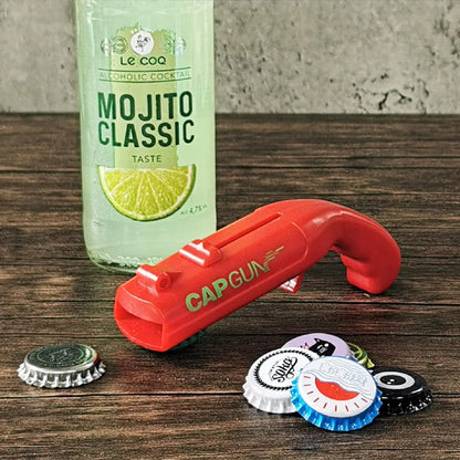 Interactive Spring-Loaded Cap Launcher Opener