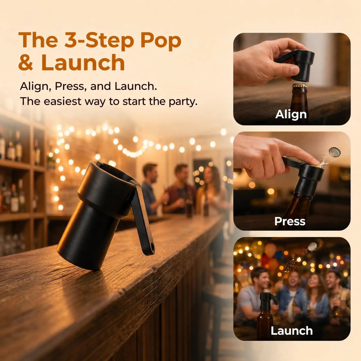 Precision Automatic Push-Down Bottle Opener